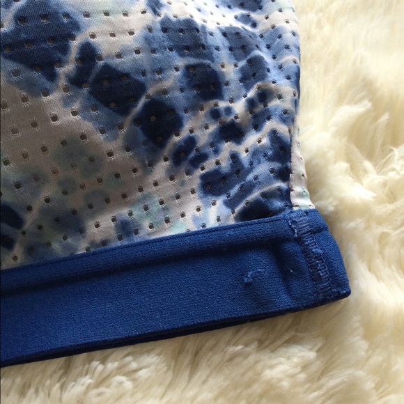 💕HP!💕 VSX | Blue White Neon Yellow Mesh Tie Dye Sports Bra - Picture 9 of 11